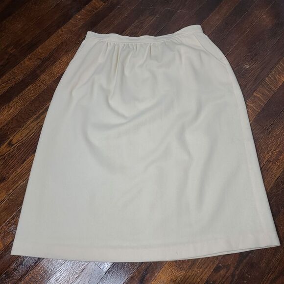 Vintage 80s Wool ILGWU Made Minimalist Midi Skirt - Picture 10 of 10
